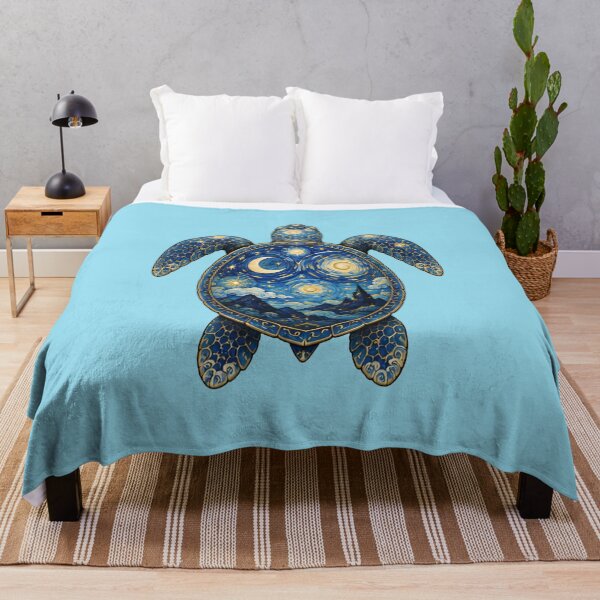 Item preview, Golden Moon Sea Turtle | Ocean Starlight Art Collection designed and sold by Zaru Art Studio.