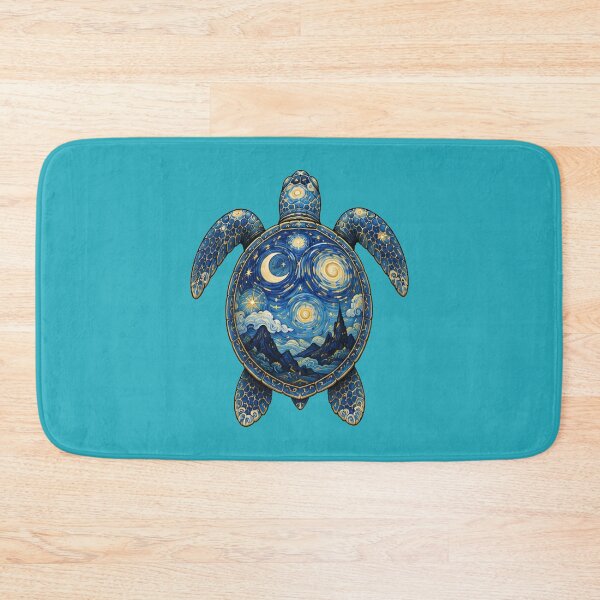 Item preview, Golden Moon Sea Turtle | Ocean Starlight Art Collection designed and sold by Zaru Art Studio.