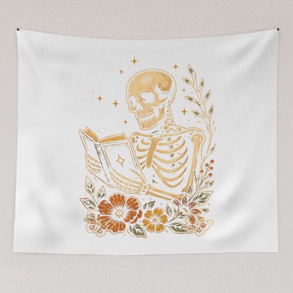 Item preview, Skeleton Reading Halloween Moon Book Butterfly Floral Women designed and sold by AshtonNielse.