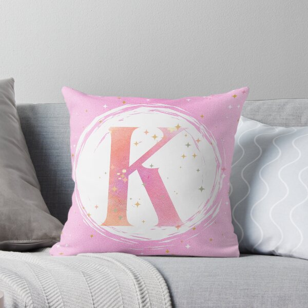 Item preview, Letter K Monogram pink watercolor designed and sold by iRenza.