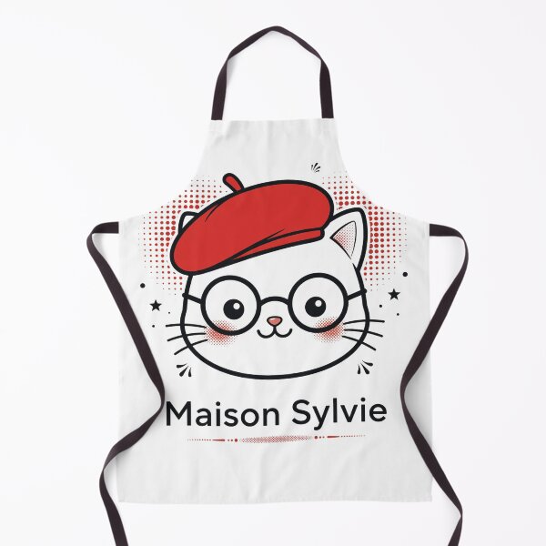 Item preview, Maison Sylvie Cat Logo - Red Beret Glasses Kawaii Cat designed and sold by MAISON SYLVIE.