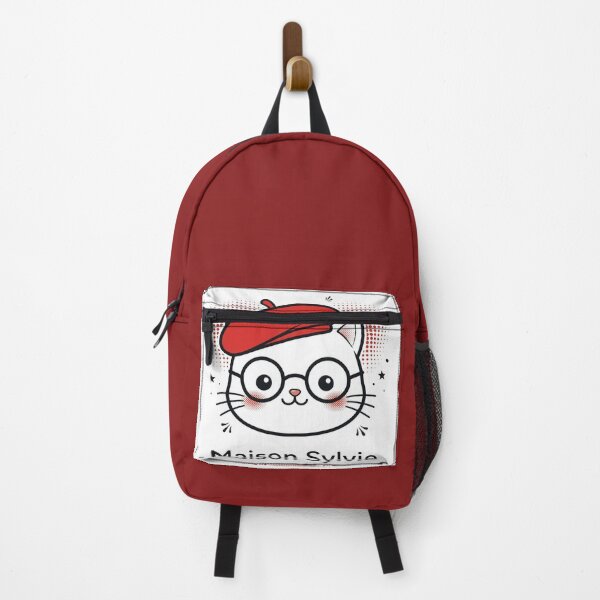 Item preview, Maison Sylvie Cat Logo - Red Beret Glasses Kawaii Cat designed and sold by MAISON SYLVIE.