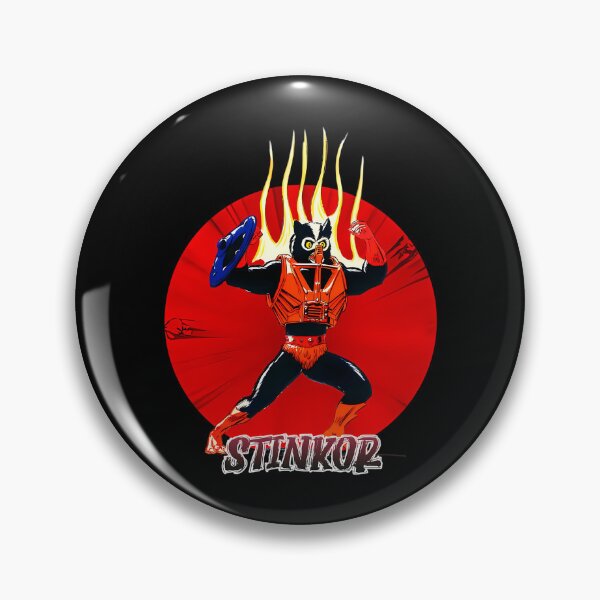 Item preview, Skunk Warrior Wearing Orange Armor Holding Shield designed and sold by LeesHoneyBees.