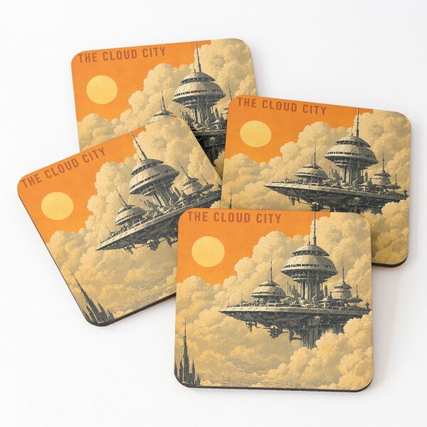 Item preview, Venus Cloud City Retro Space Poster designed and sold by NordenPosters.