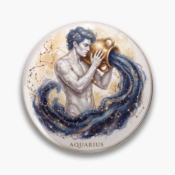 Item preview, Aquarius Water Bearer Celestial Zodiac Art PNG designed and sold by MythicMood.