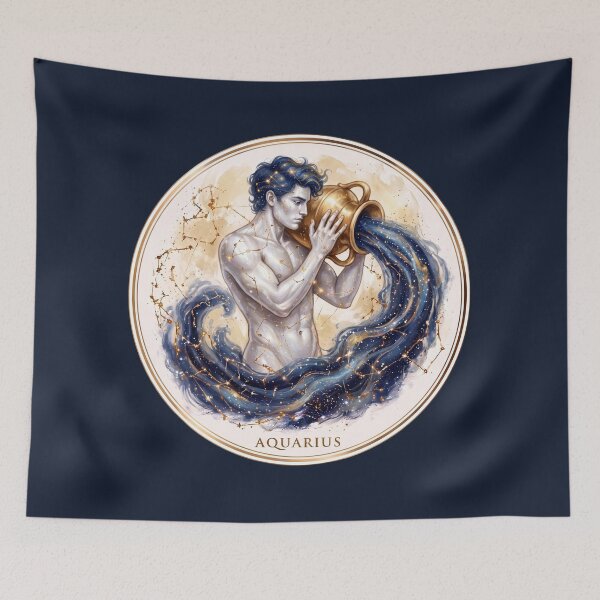 Item preview, Aquarius Water Bearer Celestial Zodiac Art PNG designed and sold by MythicMood.