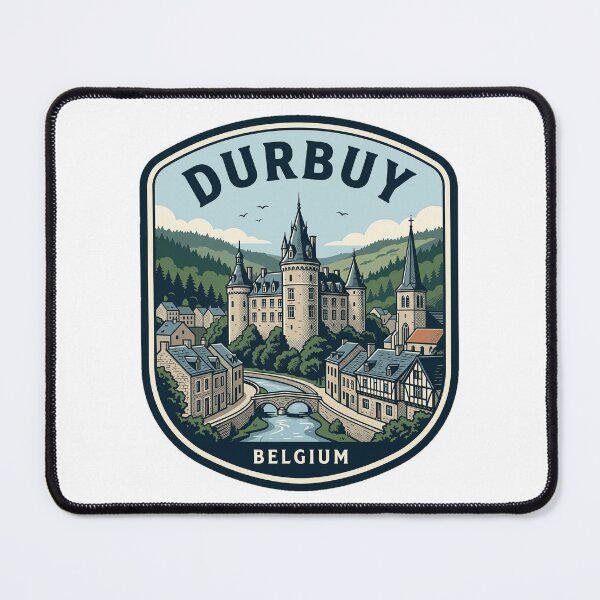Item preview, Durbuy Belgium Medieval Castle River Travel Badge designed and sold by k3rstman1.