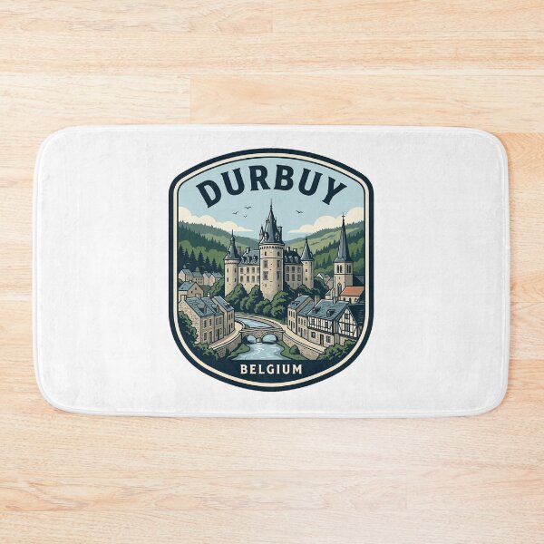 Item preview, Durbuy Belgium Medieval Castle River Travel Badge designed and sold by k3rstman1.