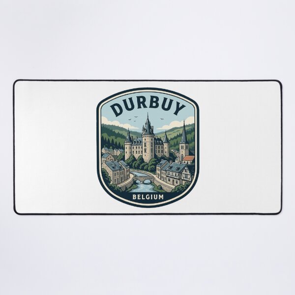Item preview, Durbuy Belgium Medieval Castle River Travel Badge designed and sold by k3rstman1.