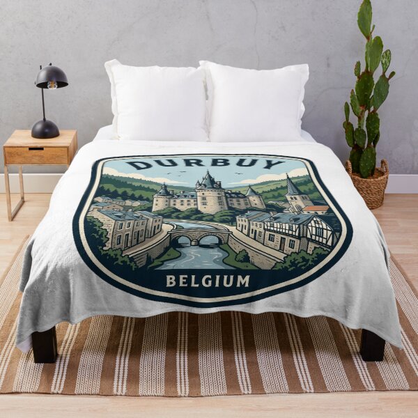 Item preview, Durbuy Belgium Medieval Castle River Travel Badge designed and sold by k3rstman1.
