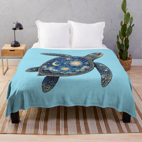 Item preview, Swimming Moon Sea Turtle | Ocean Starlight Art Collection designed and sold by Zaru Art Studio.