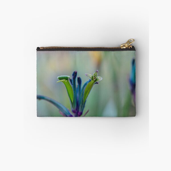 Item preview, Blue Masquerade Kangaroo Paw  Anigozanthos Macro - Fine Art Print designed and sold by MinzMarchStudio.