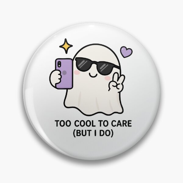 Item preview, Gen Z Too Cool To Care Kawaii Ghost Selfie Funny Spooky designed and sold by VectorForge Studio.