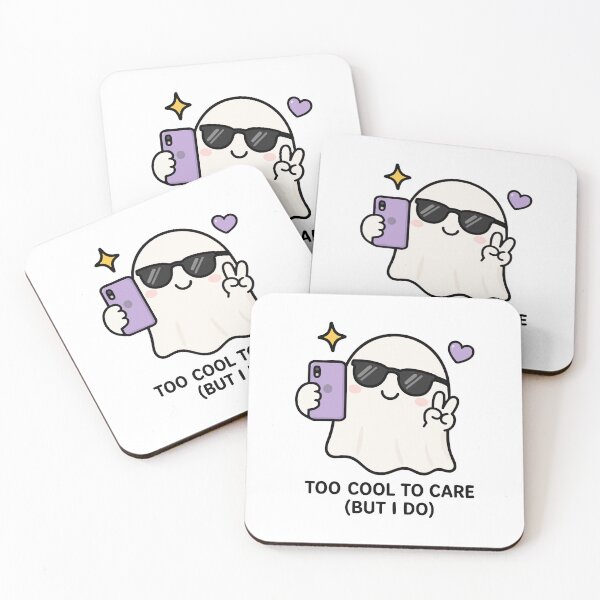 Item preview, Gen Z Too Cool To Care Kawaii Ghost Selfie Funny Spooky designed and sold by VectorForge Studio.