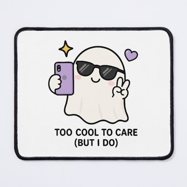Item preview, Gen Z Too Cool To Care Kawaii Ghost Selfie Funny Spooky designed and sold by VectorForge Studio.