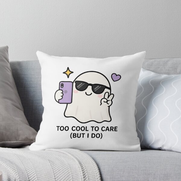 Item preview, Gen Z Too Cool To Care Kawaii Ghost Selfie Funny Spooky designed and sold by VectorForge Studio.