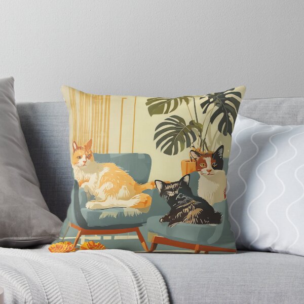 Item preview, Mid-Century Feline Lounge designed and sold by ONYX Pixee.