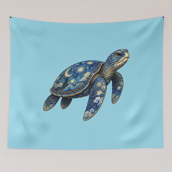 Item preview, Celestial Sea Turtle | Ocean Starlight Art Collection designed and sold by Zaru Art Studio.