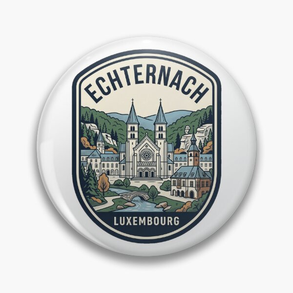 Item preview, Vintage Echternach Luxembourg Retro Travel Badge designed and sold by k3rstman1.