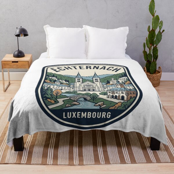 Item preview, Vintage Echternach Luxembourg Retro Travel Badge designed and sold by k3rstman1.