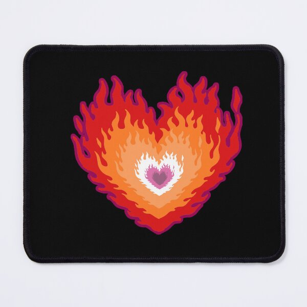 Item preview, Layered Lesbian Pride Flag Colors Burning Hearts designed and sold by CamilasPrints.