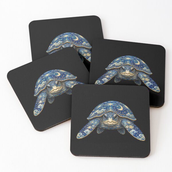 Item preview, Moonlit Sea Turtle | Ocean Starlight Art Collection designed and sold by Zaru Art Studio.