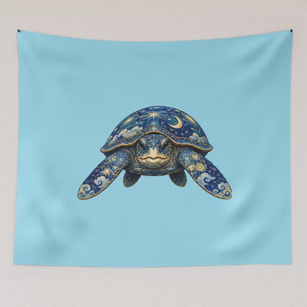 Item preview, Moonlit Sea Turtle | Ocean Starlight Art Collection designed and sold by Zaru Art Studio.