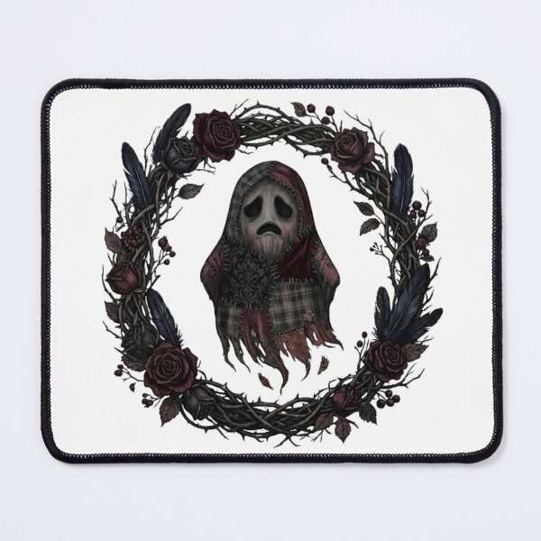 Item preview, Sad Patchwork Ghost Gothic Rose Wreath designed and sold by abdelski.