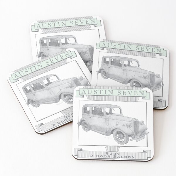 Artikelvorschau, Austin Seven Ruby 2 Door Saloon Hand-drawn entworfen und verkauft von Classic Car Art Drawings.