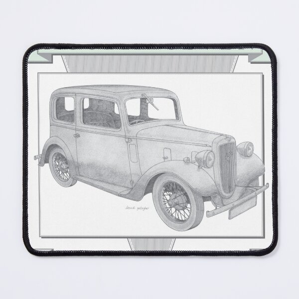 Item preview, Austin Seven Ruby 2 Door Saloon Hand-drawn designed and sold by Classic Car Art Drawings.