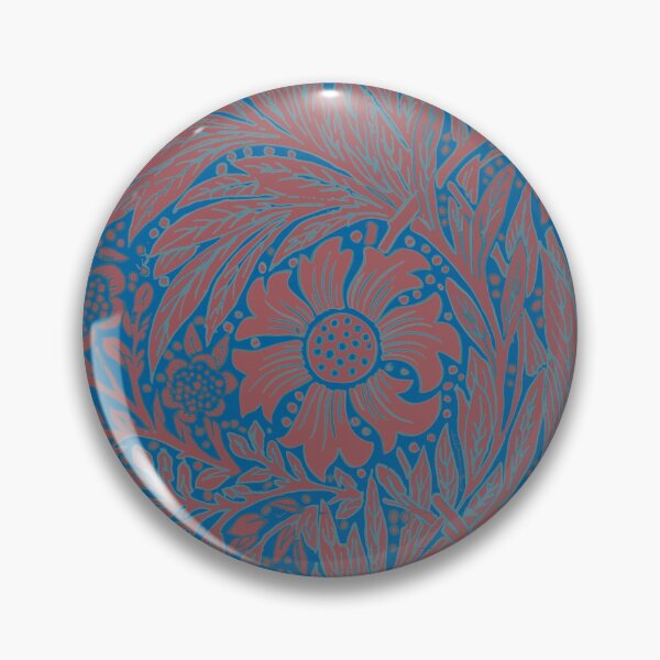 Item preview, Terracotta Turquoise William Morris Marigold floral designed and sold by Anne Londez Studio.