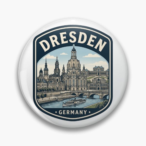 Item preview, Vintage Dresden Germany Skyline Travel Badge designed and sold by k3rstman1.