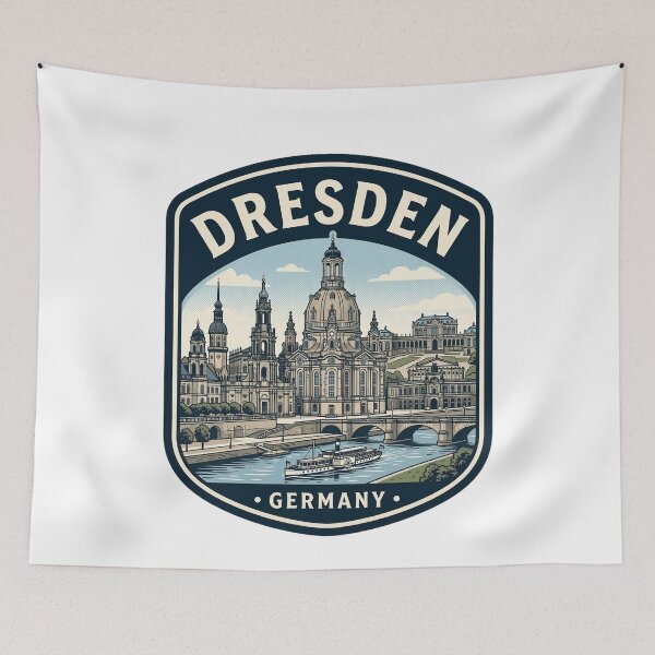 Item preview, Vintage Dresden Germany Skyline Travel Badge designed and sold by k3rstman1.