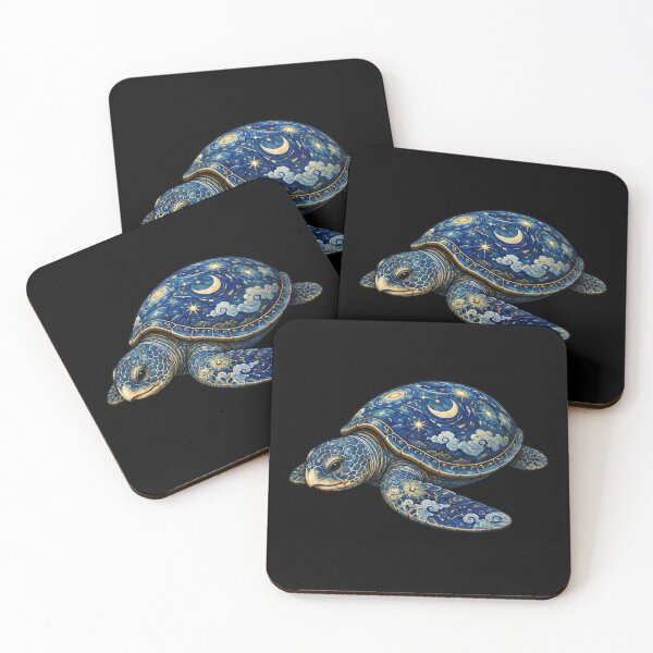 Item preview, Moon and Stars Sea Turtle | Ocean Starlight Art Collection designed and sold by Zaru Art Studio.