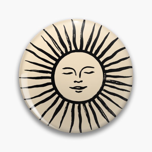 Item preview, Celestial Sun Face Boho Line Art designed and sold by jianina-alondra.