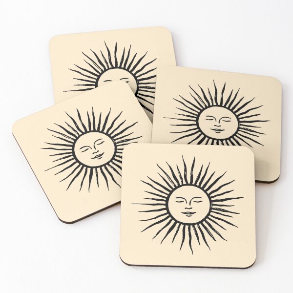 Item preview, Celestial Sun Face Boho Line Art designed and sold by jianina-alondra.