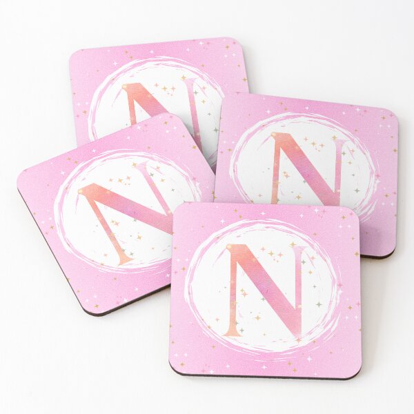 Item preview, Letter N Monogram pink watercolor designed and sold by iRenza.