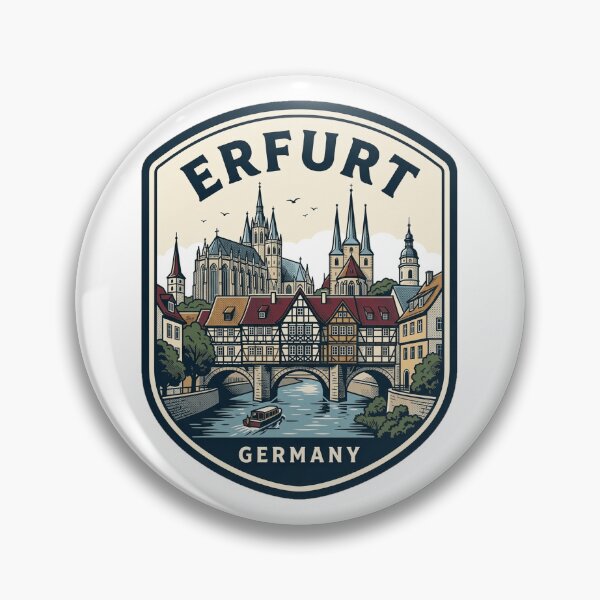 Item preview, Erfurt Germany Krämerbrücke Cathedral Travel Badge designed and sold by k3rstman1.
