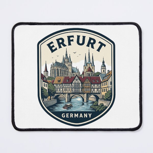 Item preview, Erfurt Germany Krämerbrücke Cathedral Travel Badge designed and sold by k3rstman1.
