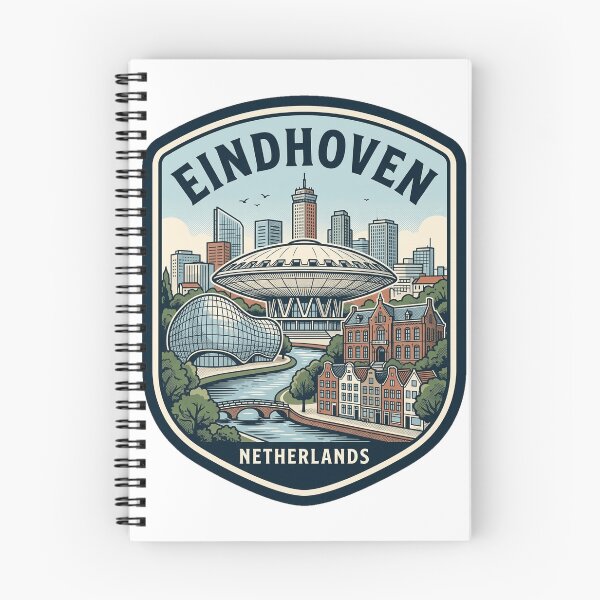 Item preview, Eindhoven Netherlands Retro Cityscape Travel Badge designed and sold by k3rstman1.