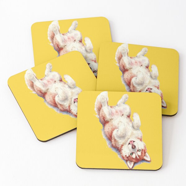 Item preview, Red siberian husky puppy watercolor designed and sold by WildArtIT.