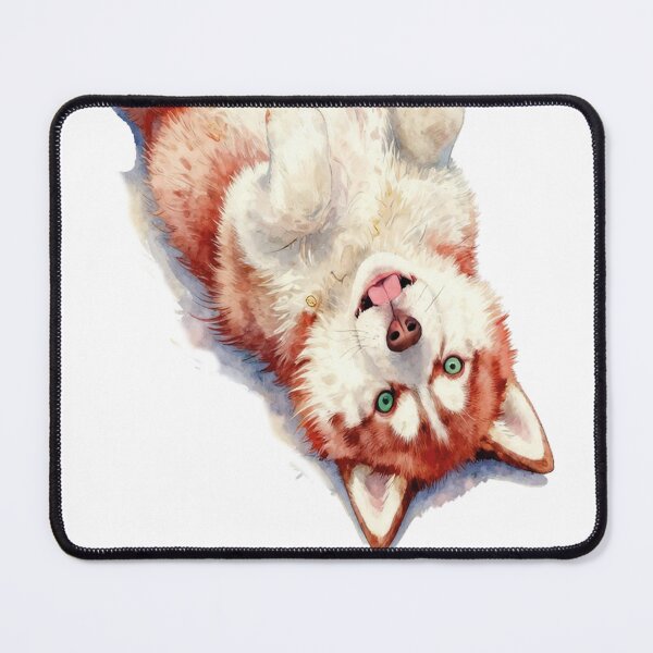 Item preview, Red siberian husky puppy watercolor designed and sold by WildArtIT.