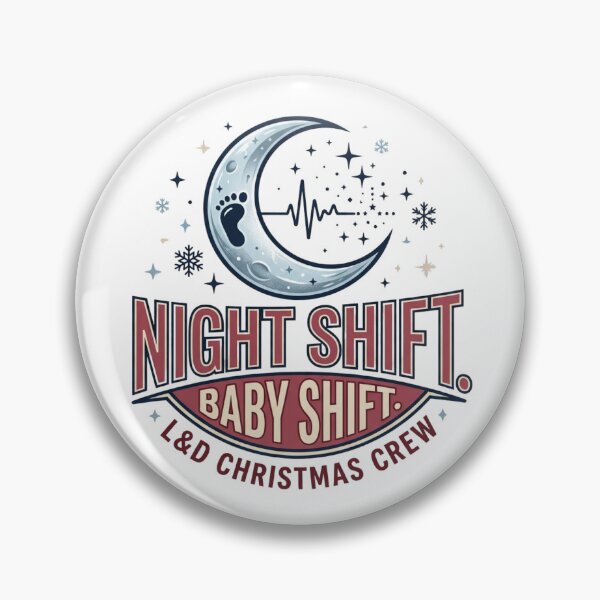 Artikelvorschau, Nachtschicht Babyschicht Kreißsaal Weihnachtsteam Geburtshelferin Crescent Moon entworfen und verkauft von raedattia.