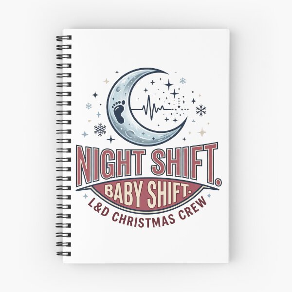 Item preview, Night Shift Baby Shift L&D Christmas Crew Labor and Delivery Nurse Crescent Moon designed and sold by raedattia.