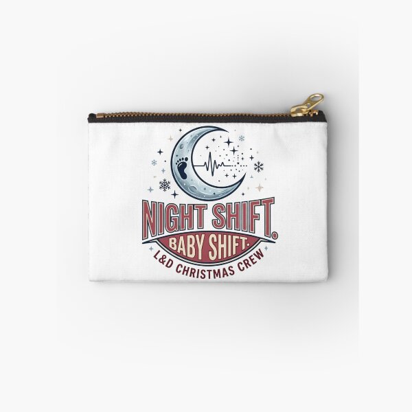 Item preview, Night Shift Baby Shift L&D Christmas Crew Labor and Delivery Nurse Crescent Moon designed and sold by raedattia.