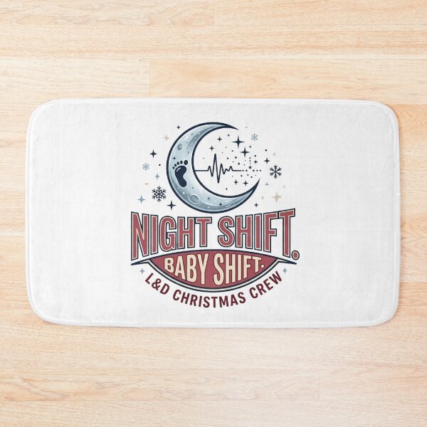 Item preview, Night Shift Baby Shift L&D Christmas Crew Labor and Delivery Nurse Crescent Moon designed and sold by raedattia.