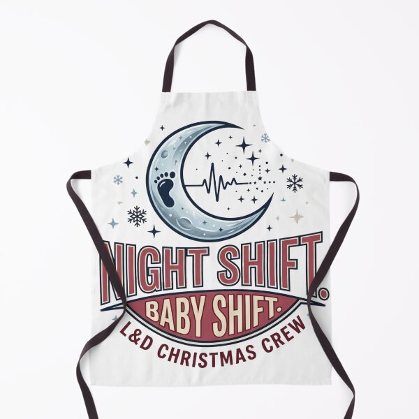 Item preview, Night Shift Baby Shift L&D Christmas Crew Labor and Delivery Nurse Crescent Moon designed and sold by raedattia.