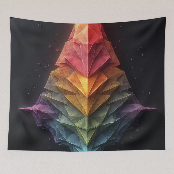 Item preview, A geometric crystal formation in rainbow colors designed and sold by Mianku | Für das Leben.