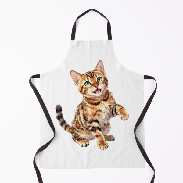 Item preview, Bengal cat watercolor kitten designed and sold by WildArtIT.