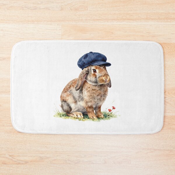 Item preview, Bunny with blue hat watercolor designed and sold by WildArtIT.